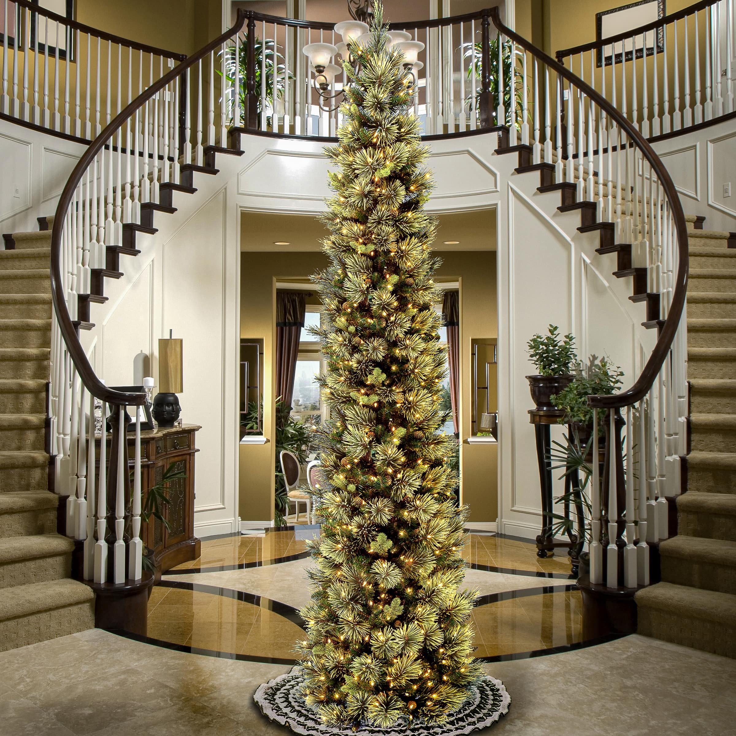 10ft. Pre-Lit Carolina Pine Artificial Christmas Tree, Clear Lights